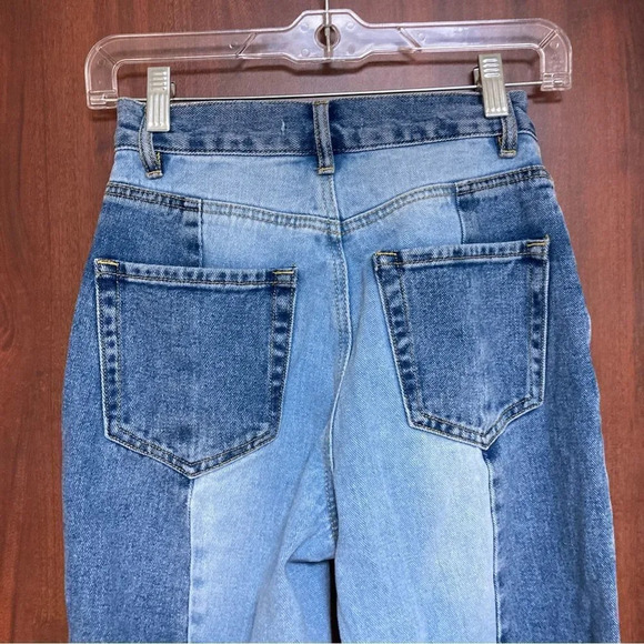 PACSUN High Rise Straight Jeans Size 23 Colorblock - Picture 7 of 9